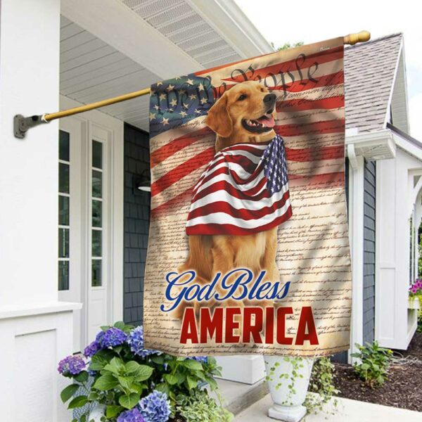 Patriotic Golden Retriever Flag God Bless America DBD3088F