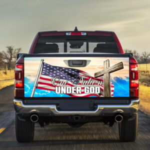 Jesus Cross American Truck Tailgate Decal Sticker Wrap One Nation Under God TTV488TD