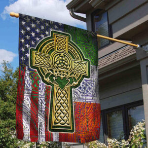 Irish Celtic Cross. Irish American Flag THH3643Fv2n