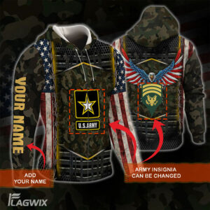 Personalized 3D Zip Hoodie United States Army Eagle BNL410ZHCTv2