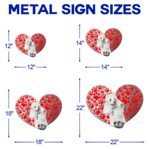 Personalized Poodle Dog Valentine Hanging Metal Sign Heart NNT321MSCTv1