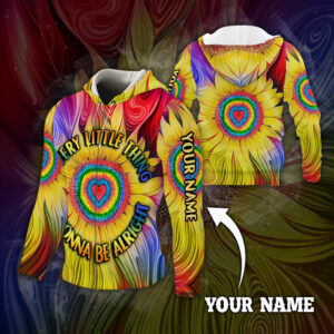 Personalized Hippie Sunflower Zip Hoodie Custom Name DDH3168ZHCT
