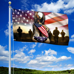 Veteran Memorial Day. American Patriot Grommet Flag THH3729GF
