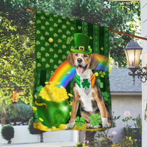 Beagle Dog St Patricks Day Irish Shamrock Flag LHA2034F
