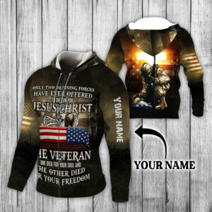Personalized Die For You Jesus Christ And The Veteran Custom Name Zip Hoodie LHA1997ZHCT