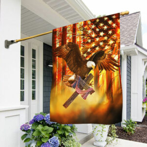 Patriotic Flag Eagle Cross American Sunset DDH2893Fv6