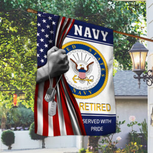 Navy Retired Veteran Flag Served With Pride MLH2184F