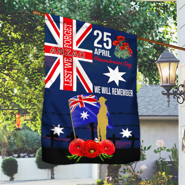 Anzac Day Australia Flag Lest We Forget 25 April We Will Remember LNH050F