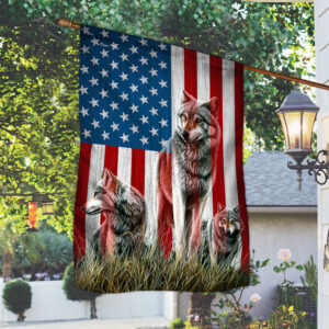 Wolf Wolves American Flag MLH2123F