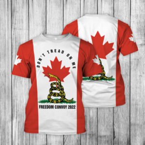Gadsden Flag Don't Tread On Me 3D T-Shirt, Freedom Convoy 2022, Mandate Freedom, Truckers For Freedom, Canada Truckers QNK1066TS