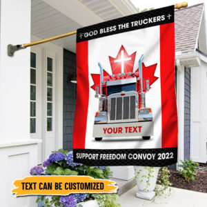 Personalized Freedom Convoy 2022 Canada Flag, God Bless The Truckers, Truckers For Freedom, Canadian Truck Flag THN3751FCTv1