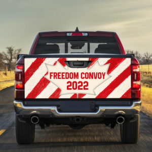 Freedom Convoy 2022 Truck Tailgate Decal Sticker Wrap, Convoy To Ottawa, Truckers For Freedom, Canadian Trucker, Mandate Freedom, Thank You Truckers QNH04TD