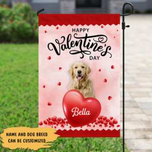 Personalized Valentine's Day Dog Lover Custom Flag TRV1749FCT