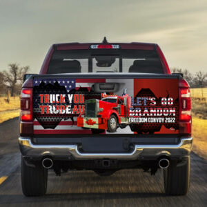 Freedom Convoy 2022 Trucker Truck Tailgate Decal Sticker Wrap Let's Go Brandon NNT400TD