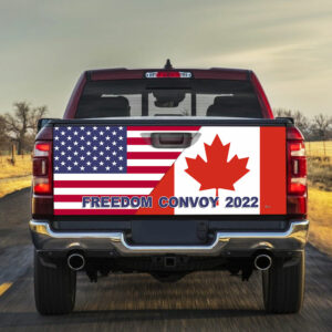 Freedom Convoy 2022, Truckers For Freedom, Mandate Freedom, Canadian Trucker, Support Trucker Truck Tailgate Decal Sticker Wrap TRL1792TD