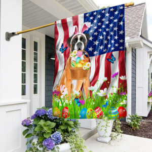 Boxer Easter Eggs. Happy Easter Day American Flag THN3652Fv5