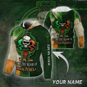 Personalized Irish St. Patrick’s Day 3D Zip Hoodie Skull NTB519ZHCT