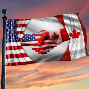 Canadian USA Friendship Grommet Flag, Freedom Convoy 2022, Truckers For Freedom QNK1043GFv1