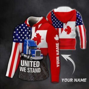 Personalized United We Stand Zip Hoodie, Freedom Convoy 2022, Canadian Truckers, Mandate Freedom QNN703ZHCTv1