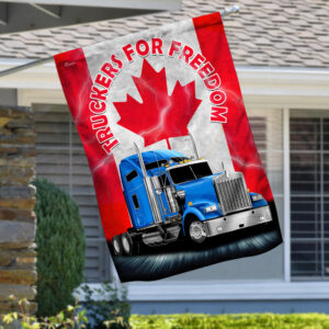 Canada Freedom Convoy. Canadian Trucker. Truckers For Freedom Canadian Flag THN3747Fv3
