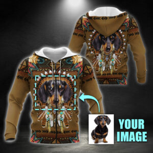 Personalized Pet Native American, Dog Lover, Custom Image Pet, Custom Pet Portrait, Dog Zip Hoodie THB2937ZHCTv5