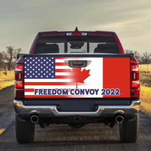 Freedom Convoy 2022, Truckers For Freedom, Mandate Freedom, Canadian Trucker, Support Trucker Truck Tailgate Decal Sticker Wrap TRV1784TD