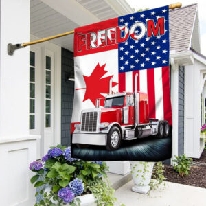 Freedom Convoy 2022 Flag, Truckers For Freedom, Canadian Trucker, Canadian American Flag THN3749F