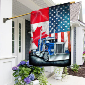 Canada Truck Convoy. American Canadian Trucker. Freedom Convoy American Canadian Flag THN3747Fv1