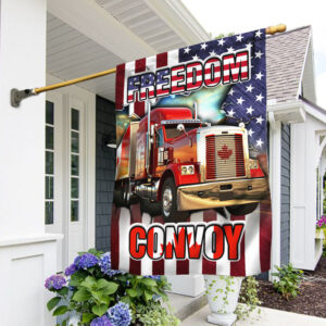 Freedom Convoy 2022 Flag Truckers For Freedom American Canadian Flag THH3750F