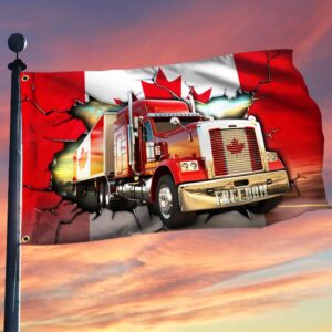 Freedom Convoy 2022 Flag Truckers For Freedom Canadian Truck Grommet Flag THH3750GFv2