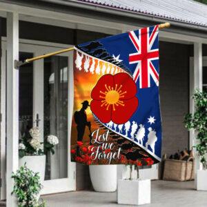 Lest We Forget. Poppy Veteran Anzac Day. Australian Flag THB3801Fv2