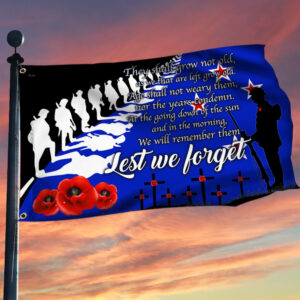 New Zealand Anzac Day Grommet Flag We Will Remember Them DBD3364GF