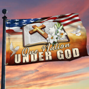 Jesus Christ One Nation Under God Grommet Flag MLH1233GF