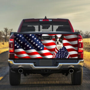 Boston Terrier Wrapping American Flag Patriot Truck Tailgate BNL560TD
