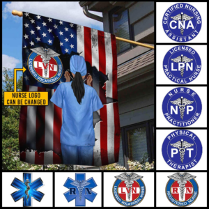 Personalized Nurse Custom Logo American Flag LHA2155FCT