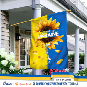 Stand With Ukraine Flag. Slava Ukraini Sunflower Ukrainian Flag. Peace For Ukraine Flag NNT450F