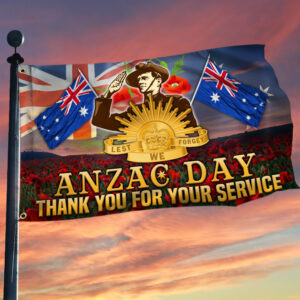 Anzac Day Australian Grommet Flag Thank You For Your Service DDH3362GF