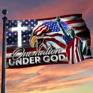 US Eagle Cross Freedom Grommet Flag One Nation Under God DDH3410GF