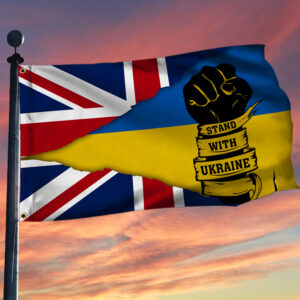 United Kingdom And Ukraine Grommet Flag Stand With Ukraine BNT519GFv3