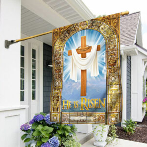 Easter Flag He Is Risen Jesus Christ QNN686F