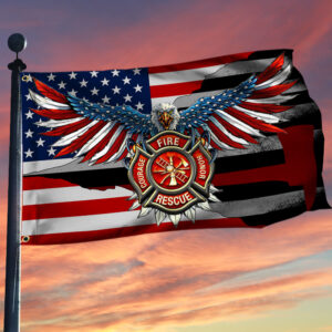 Firefighter Grommet Flag Courage Honor Rescue BNT569GF