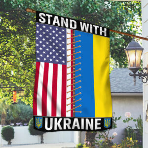 Ukrainian American Flag Stand With Ukraine Flag TRL1935F