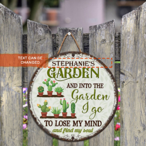 Personalized Wooden Sign And Into The Garden I Go BNL573WDCT