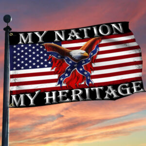 My Nation, My Heritage Confederate American Grommet Flag THB3825GF