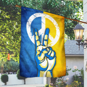 Ukraine Peace Sign Flag TTV542F