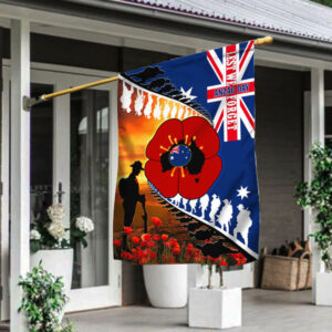 Lest We Forget. Poppy Veteran Anzac Day. Australian Flag THB3801Fv1
