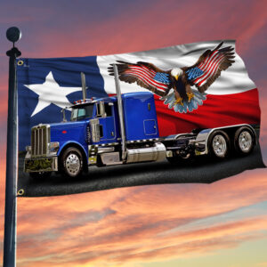 Truck Driver. Patriot Trucker Texas Grommet Flag THN3712GFv3
