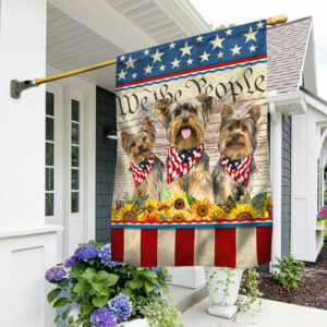 Yorkshire Terrier Flag Independence Day Yorkie Patriot American Flag QTR92F