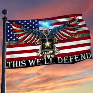 U.S. Army Veteran. This We'll Defend American Eagle Flag TPT69GF