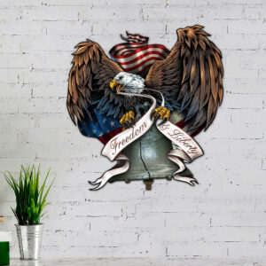 America Patriot Eagle Hanging Metal Sign Country Bell LNT81MS